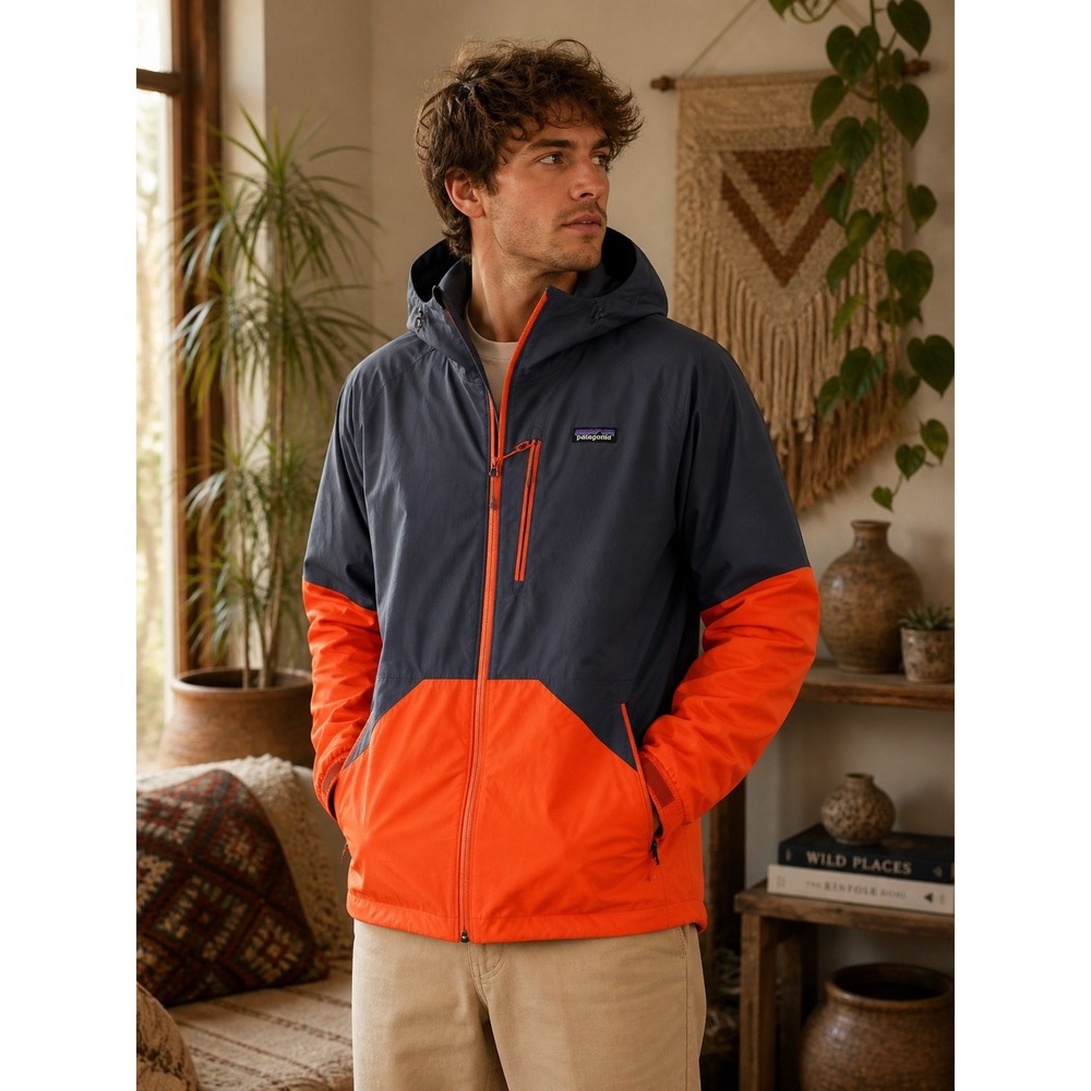 Patagonia Mens Snowshot Jacket Smolder Blue Metric Orange H2No RECCO 30942 New M